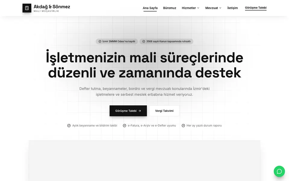 Mali Müşavirlik · Minimal şablonu