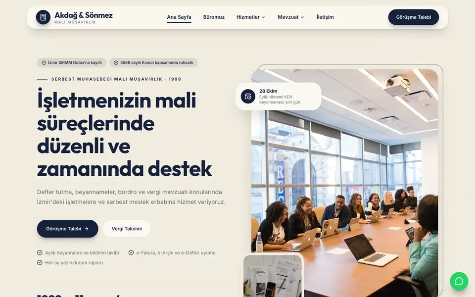 Mali Müşavirlik · Modern şablonu