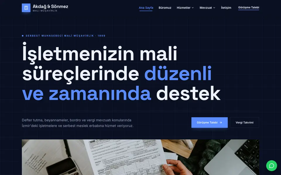 Mali Müşavirlik · Teknik şablonu