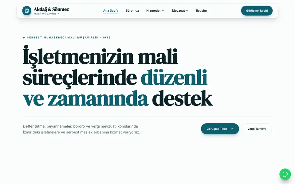Mali Müşavirlik · Vitrin şablonu