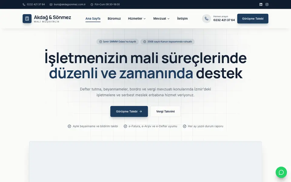 Mali Müşavirlik web sitesi şablonu