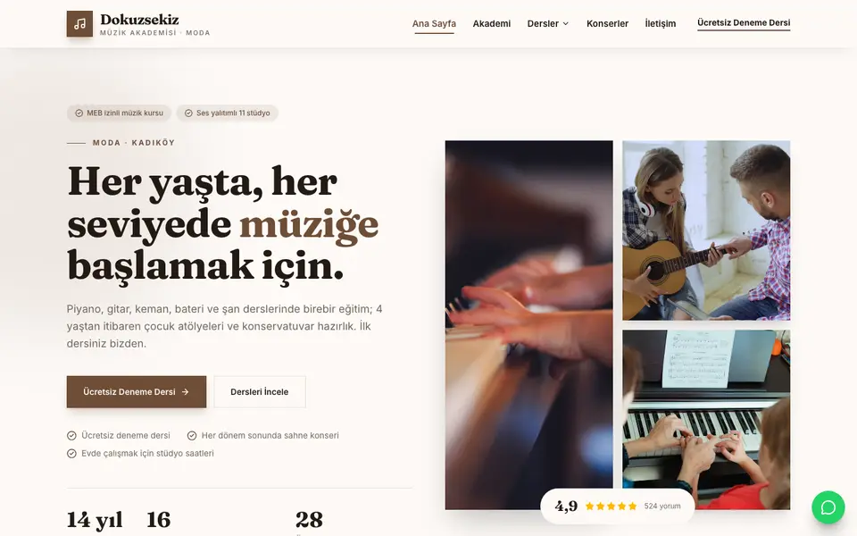 Müzik Kursu · Atölye şablonu