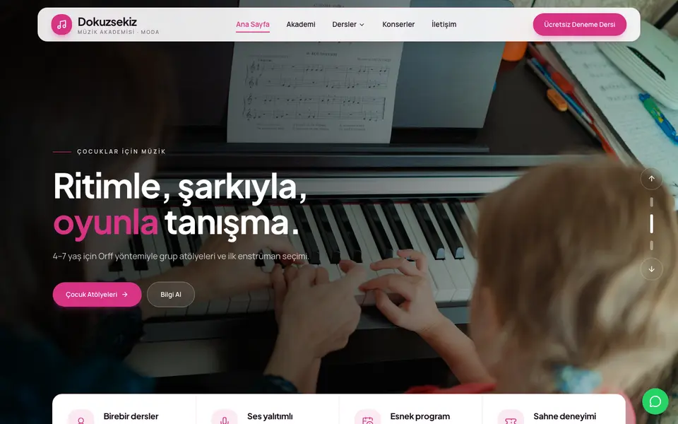 Müzik Kursu · Dinamik şablonu