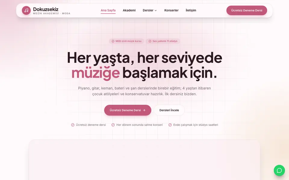 Müzik Kursu · Kristal şablonu