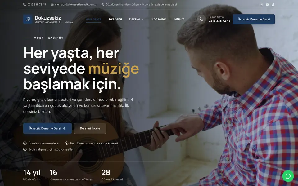 Müzik Kursu · Kurumsal şablonu