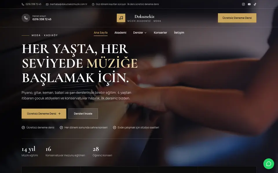 Müzik Kursu · Lüks şablonu
