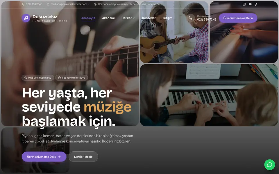 Müzik Kursu · Mozaik şablonu