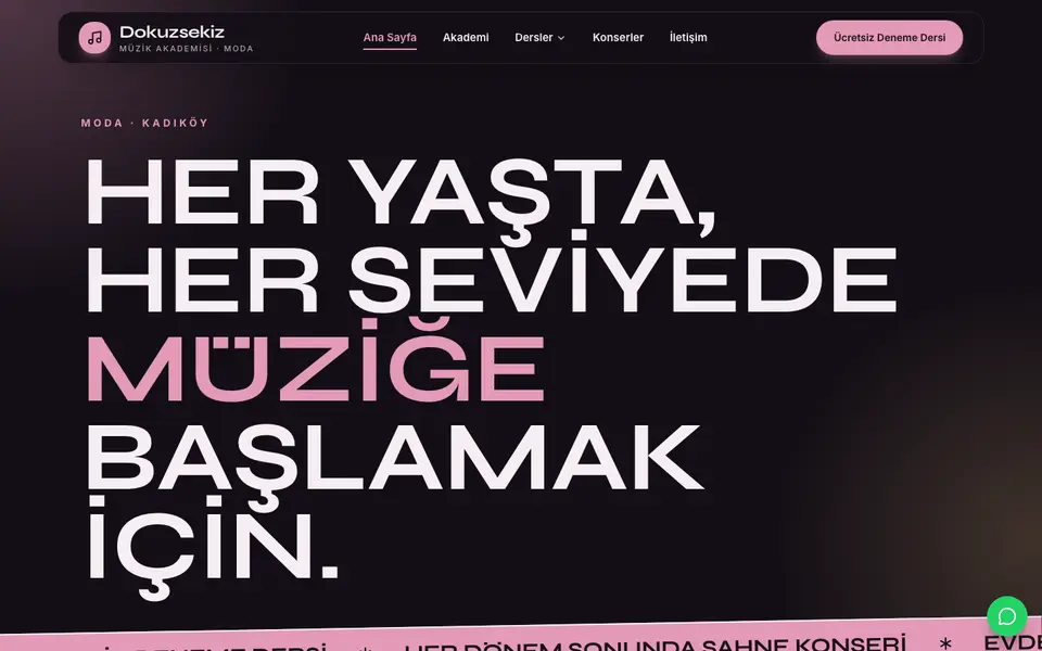 Müzik Kursu · Neon şablonu