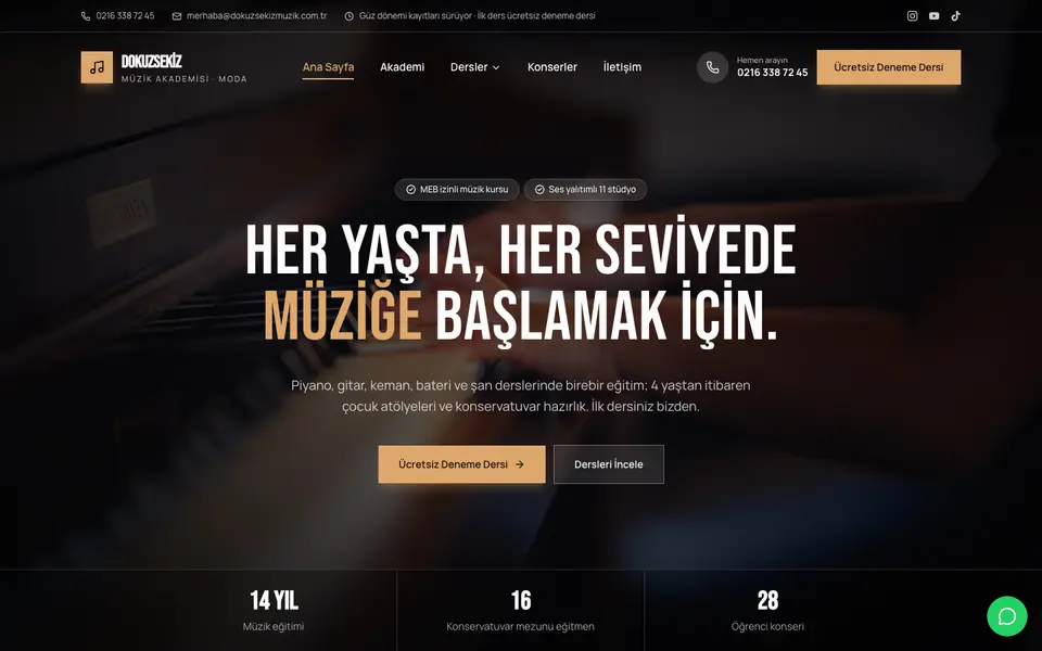 Müzik Kursu · Sinema şablonu
