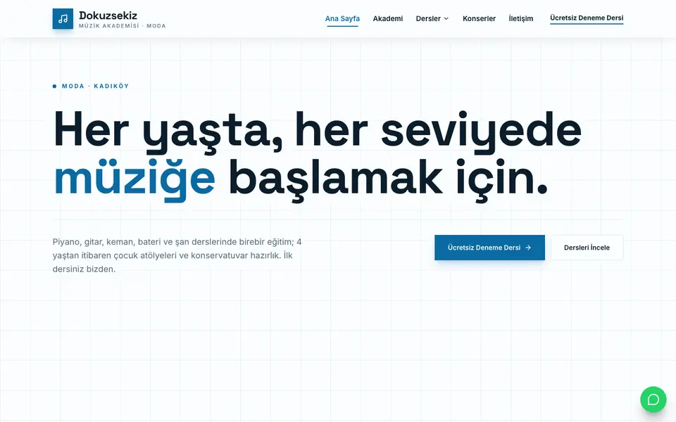 Müzik Kursu · Teknik şablonu