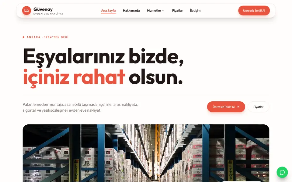 Evden Eve Nakliyat · Canlı şablonu
