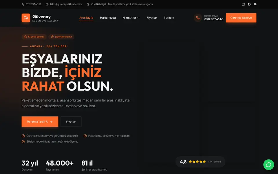 Evden Eve Nakliyat · Cesur şablonu