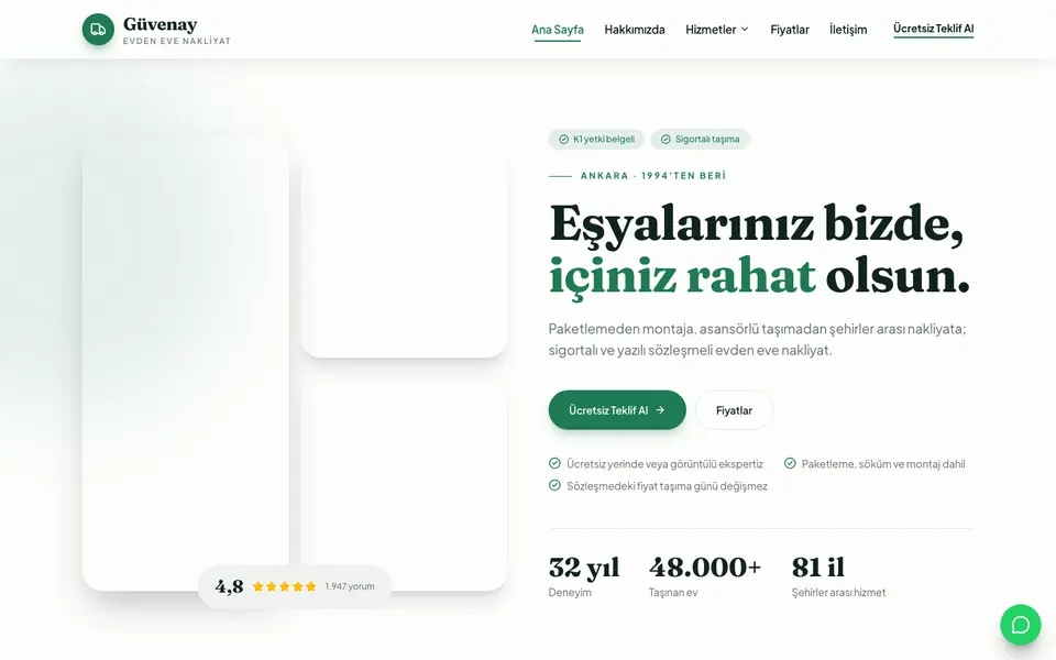Evden Eve Nakliyat · Doğal şablonu
