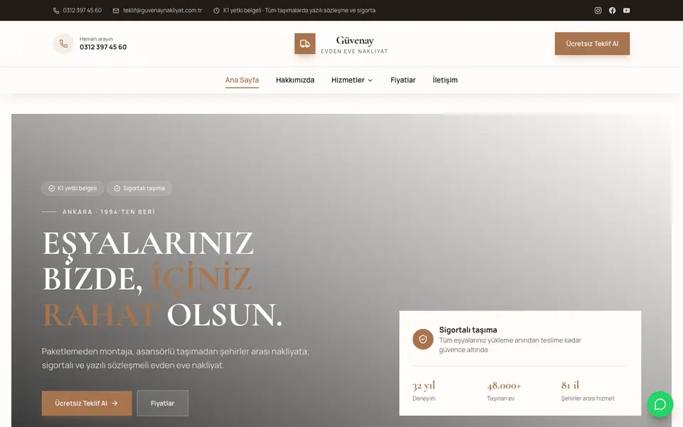 Evden Eve Nakliyat · Elit şablonu