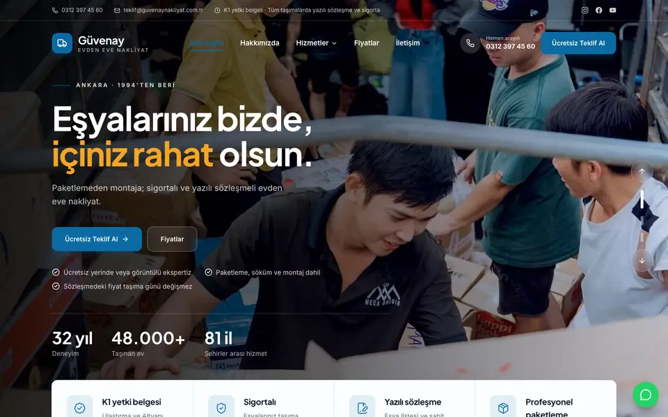 Evden Eve Nakliyat · Klasik şablonu