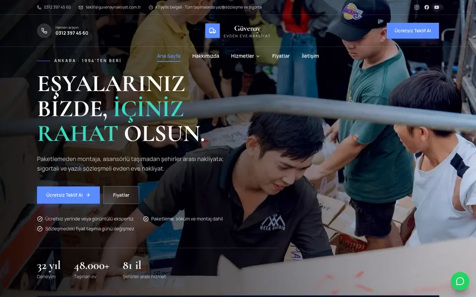 Evden Eve Nakliyat · Lüks şablonu