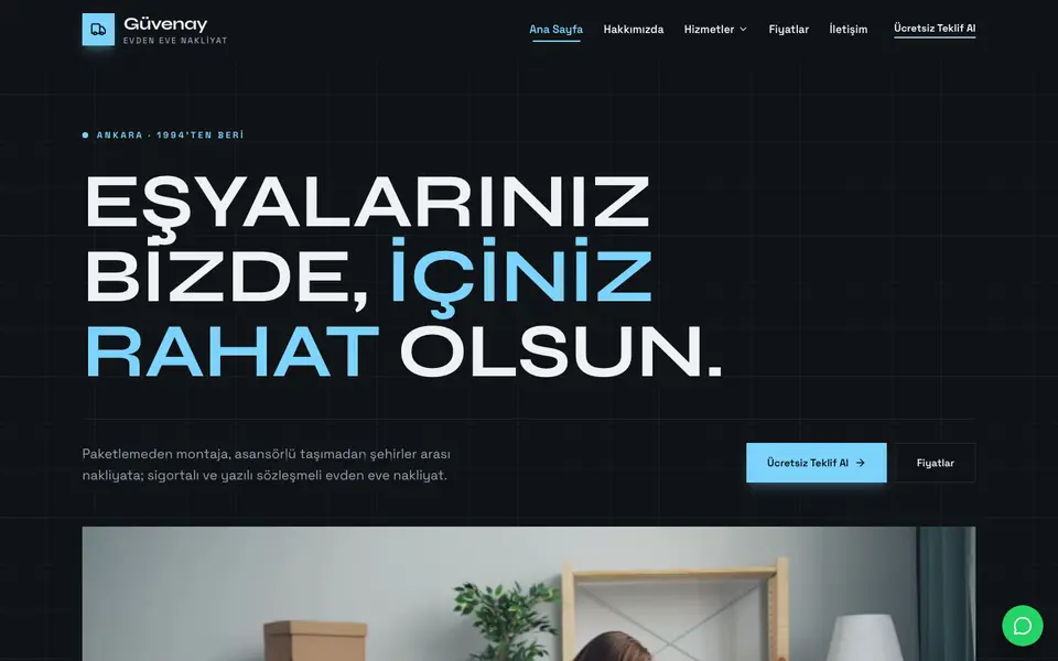 Evden Eve Nakliyat · Monokrom şablonu