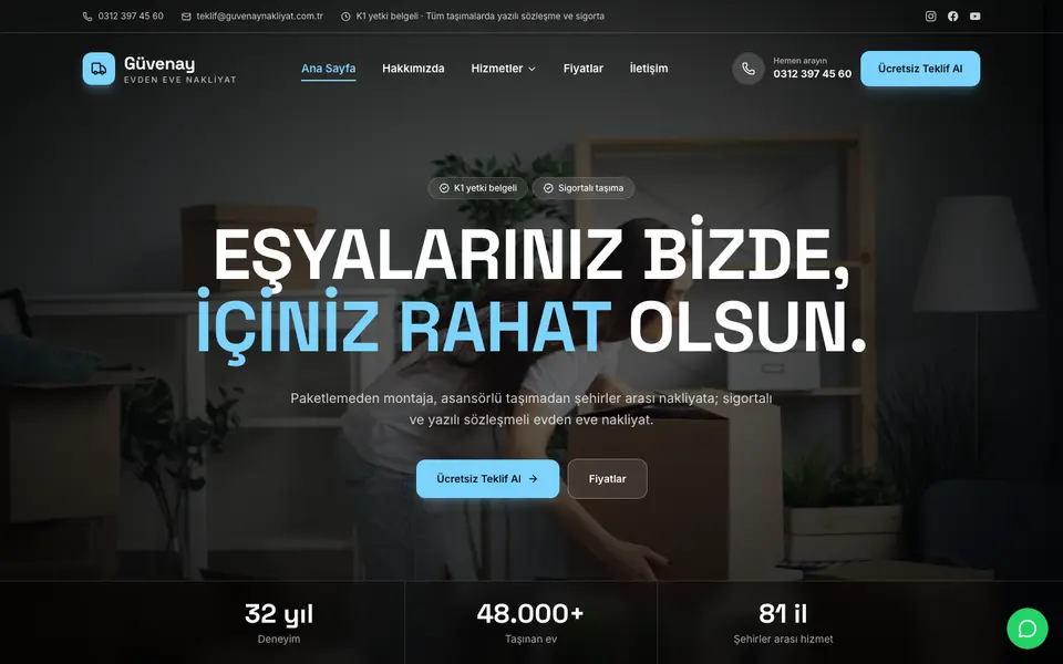 Evden Eve Nakliyat · Sahne şablonu