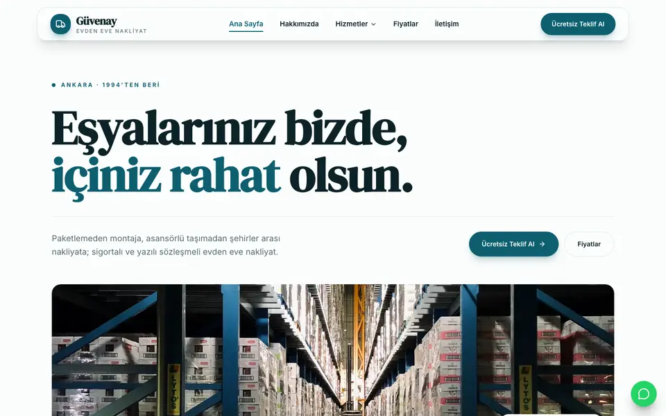Evden Eve Nakliyat · Vitrin şablonu