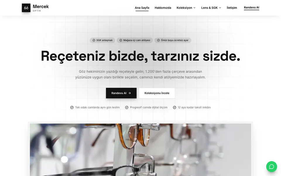 Optik · Minimal şablonu