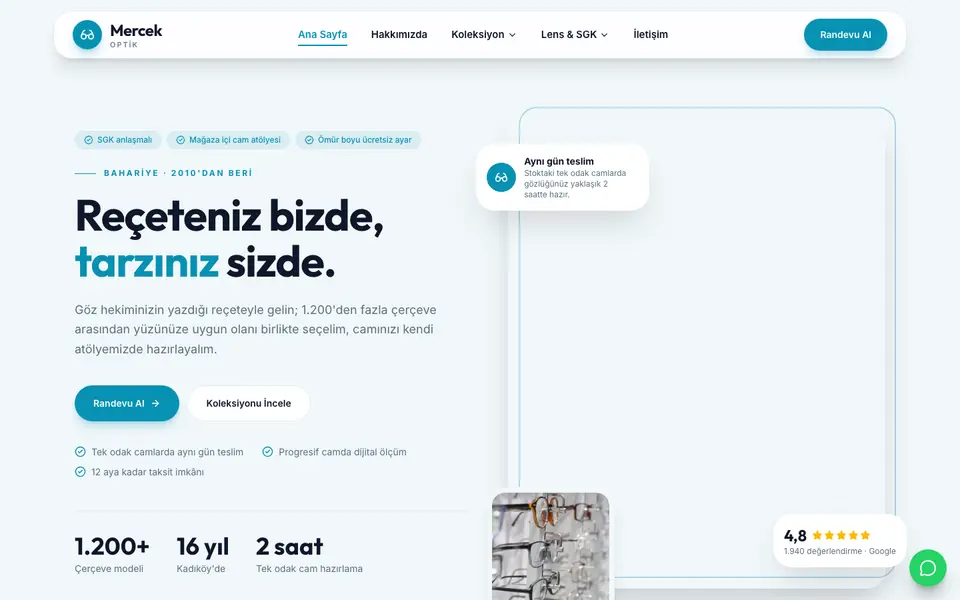 Optik · Modern şablonu