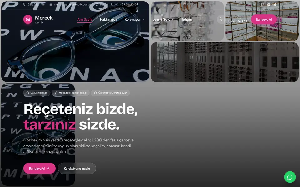 Optik · Mozaik şablonu