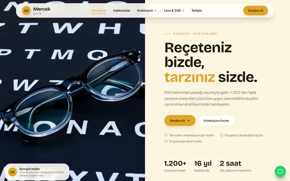 Optik · Pastel şablonu