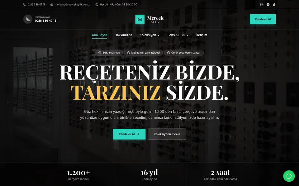 Optik · Prestij şablonu