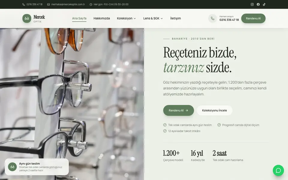Optik · Retro şablonu