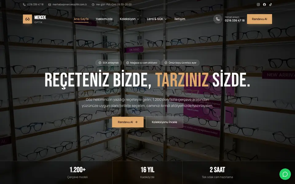 Optik · Sinema şablonu