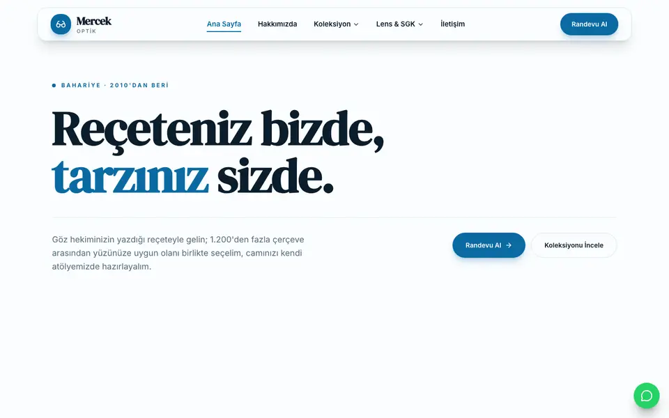 Optik · Vitrin şablonu