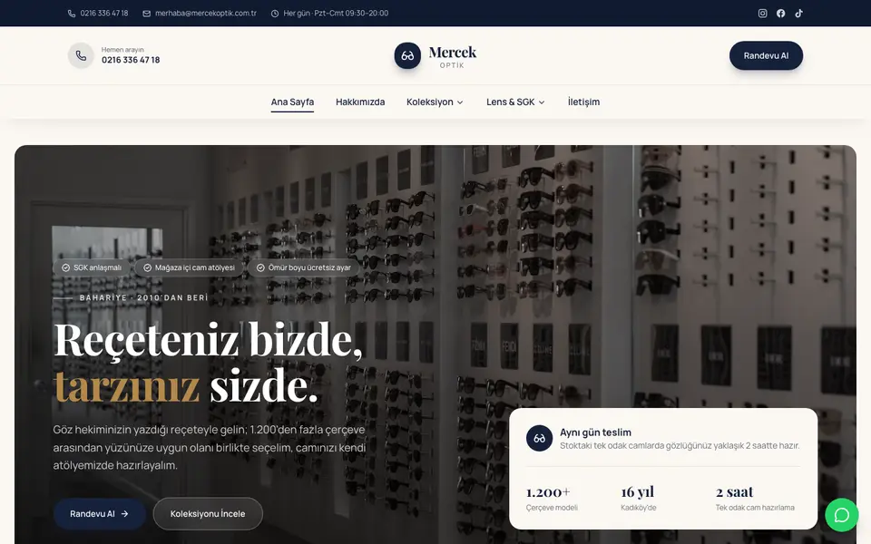 Optik · Zarif şablonu