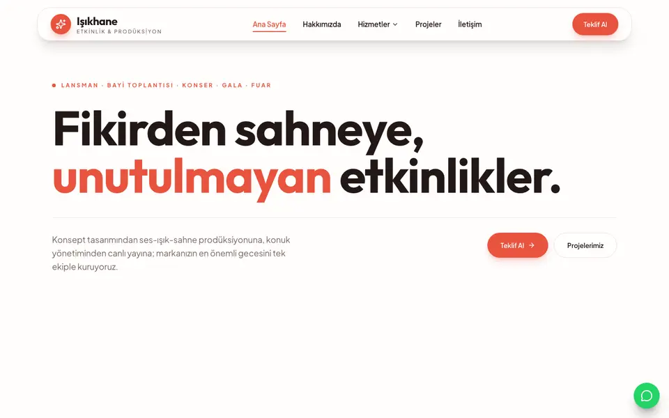 Etkinlik Organizasyonu · Canlı şablonu