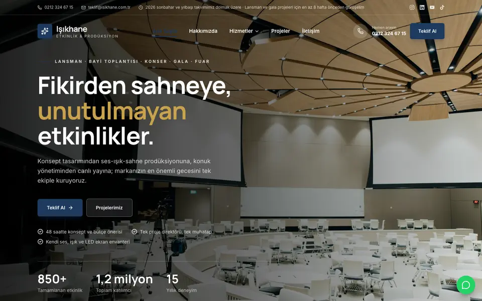 Etkinlik Organizasyonu · Kurumsal şablonu