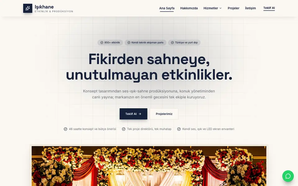 Etkinlik Organizasyonu · Minimal şablonu