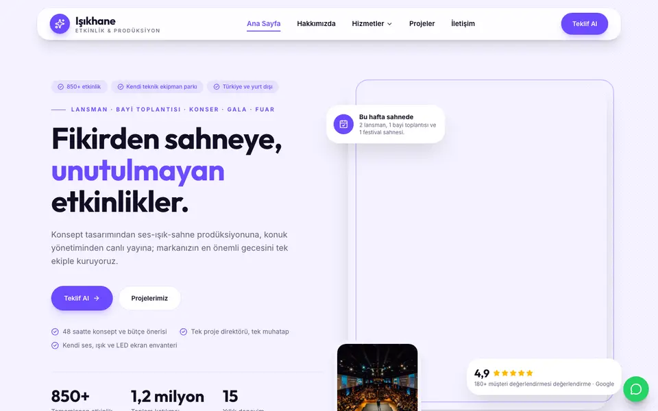 Etkinlik Organizasyonu · Modern şablonu