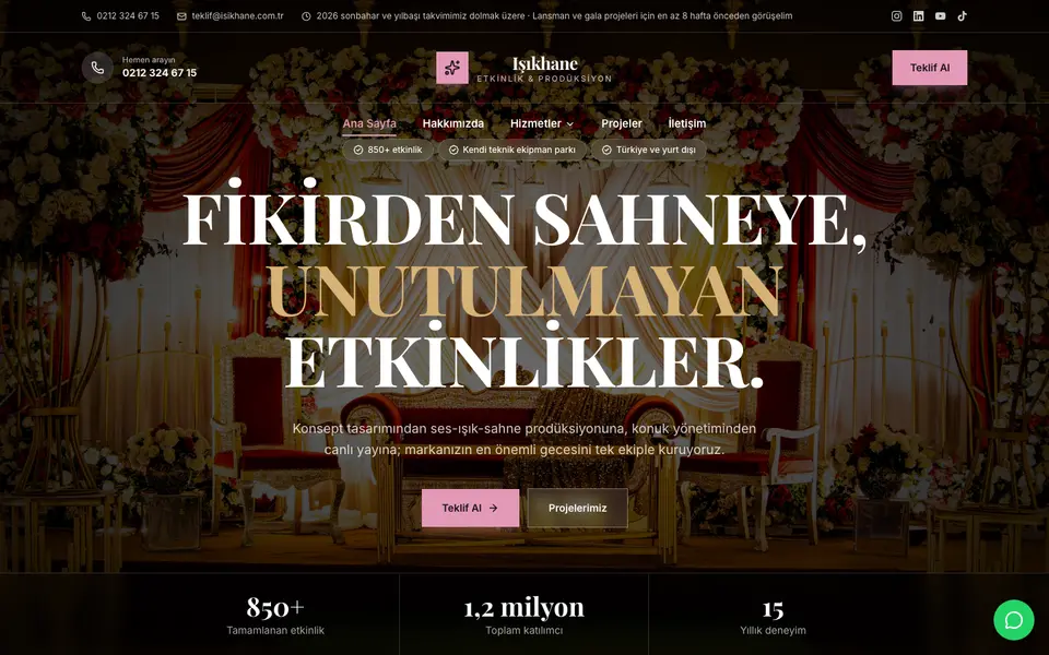 Etkinlik Organizasyonu · Prestij şablonu
