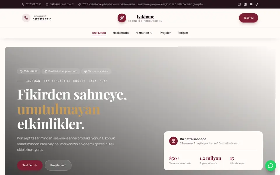 Etkinlik Organizasyonu · Zarif şablonu