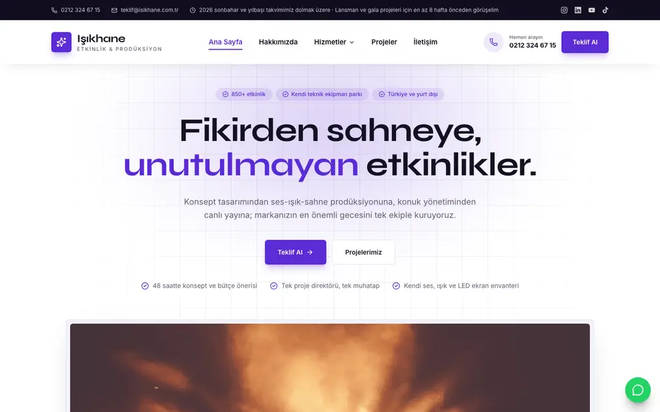 Etkinlik Organizasyonu web sitesi şablonu