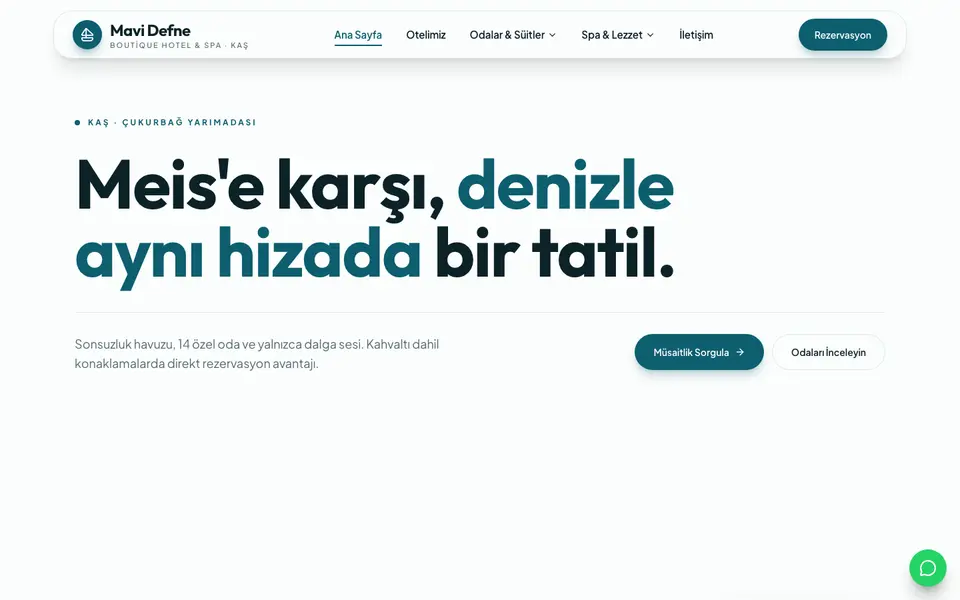 Butik Otel · Canlı şablonu