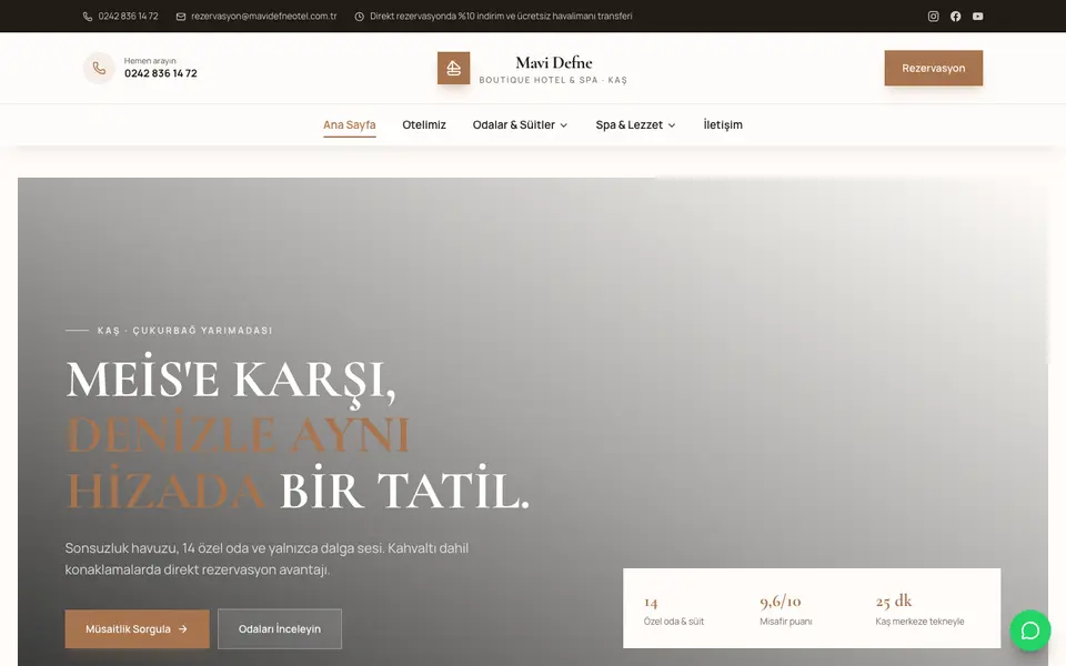 Butik Otel · Elit şablonu