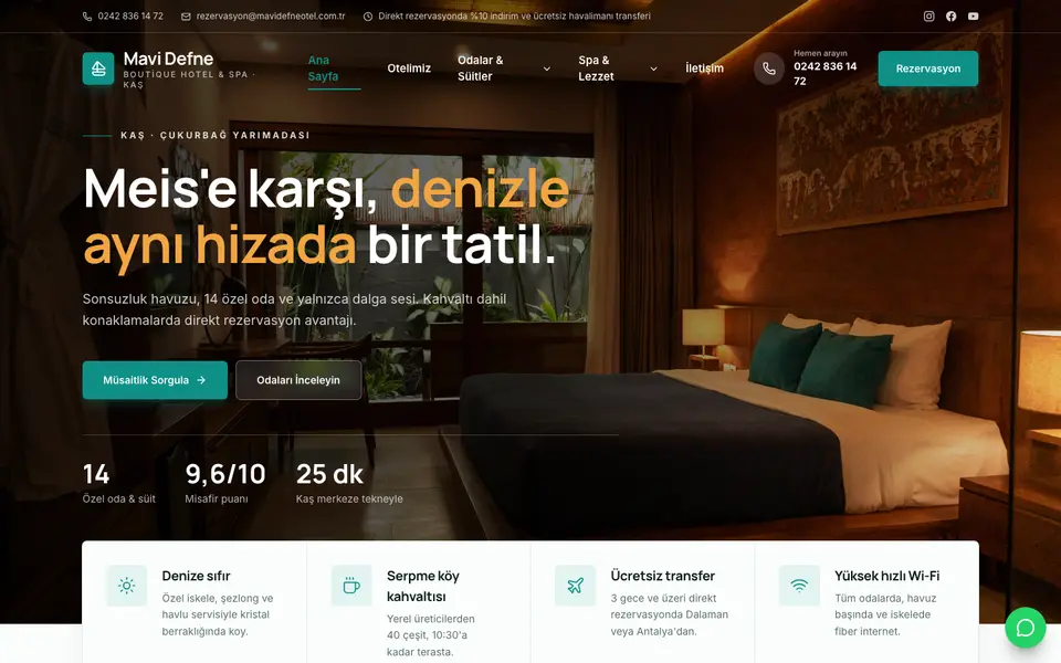 Butik Otel · Kurumsal şablonu