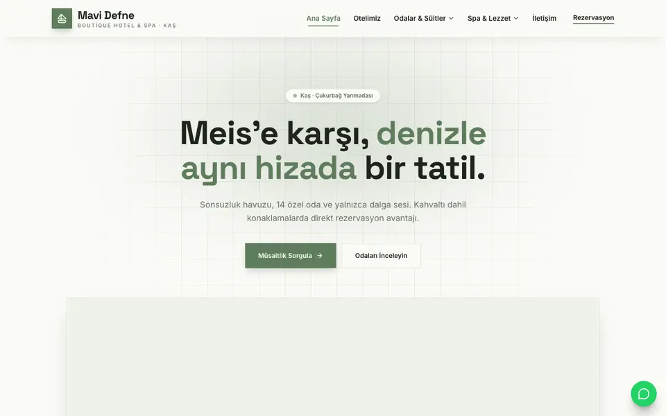 Butik Otel · Minimal şablonu