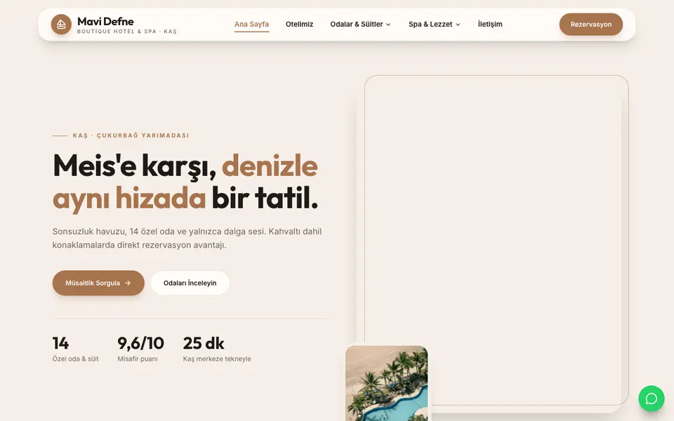 Butik Otel · Modern şablonu