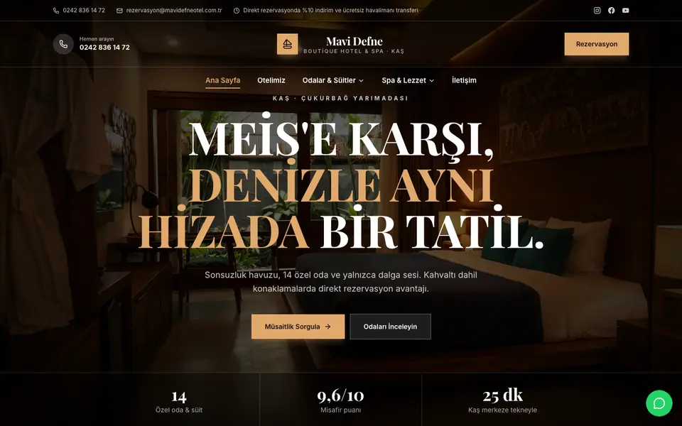 Butik Otel · Prestij şablonu