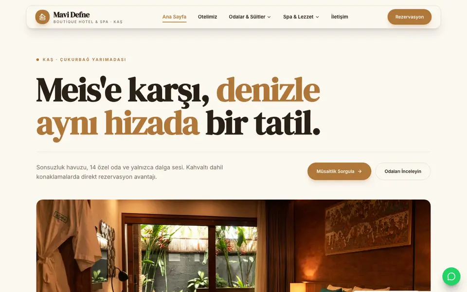 Butik Otel · Vitrin şablonu