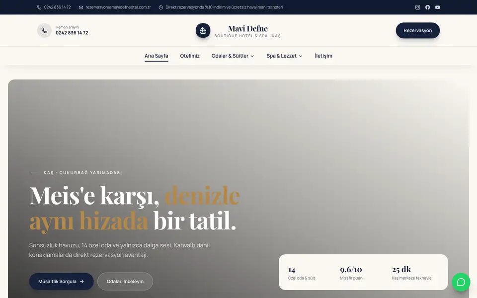 Butik Otel · Zarif şablonu
