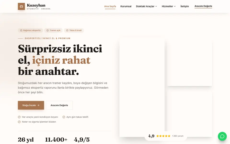 Oto Galeri · Atölye şablonu