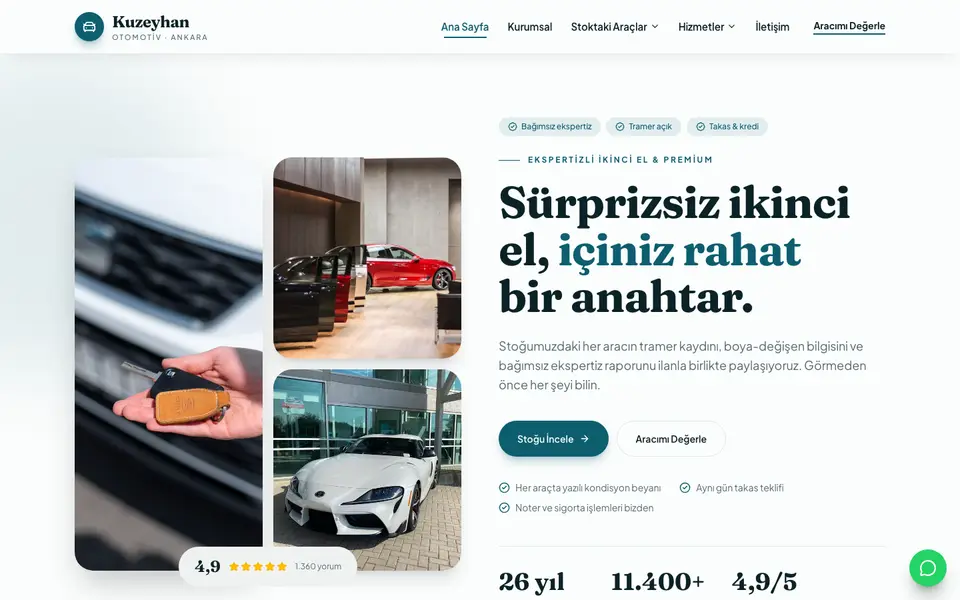 Oto Galeri · Doğal şablonu