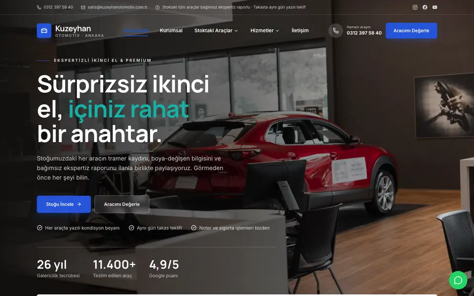 Oto Galeri · Kurumsal şablonu